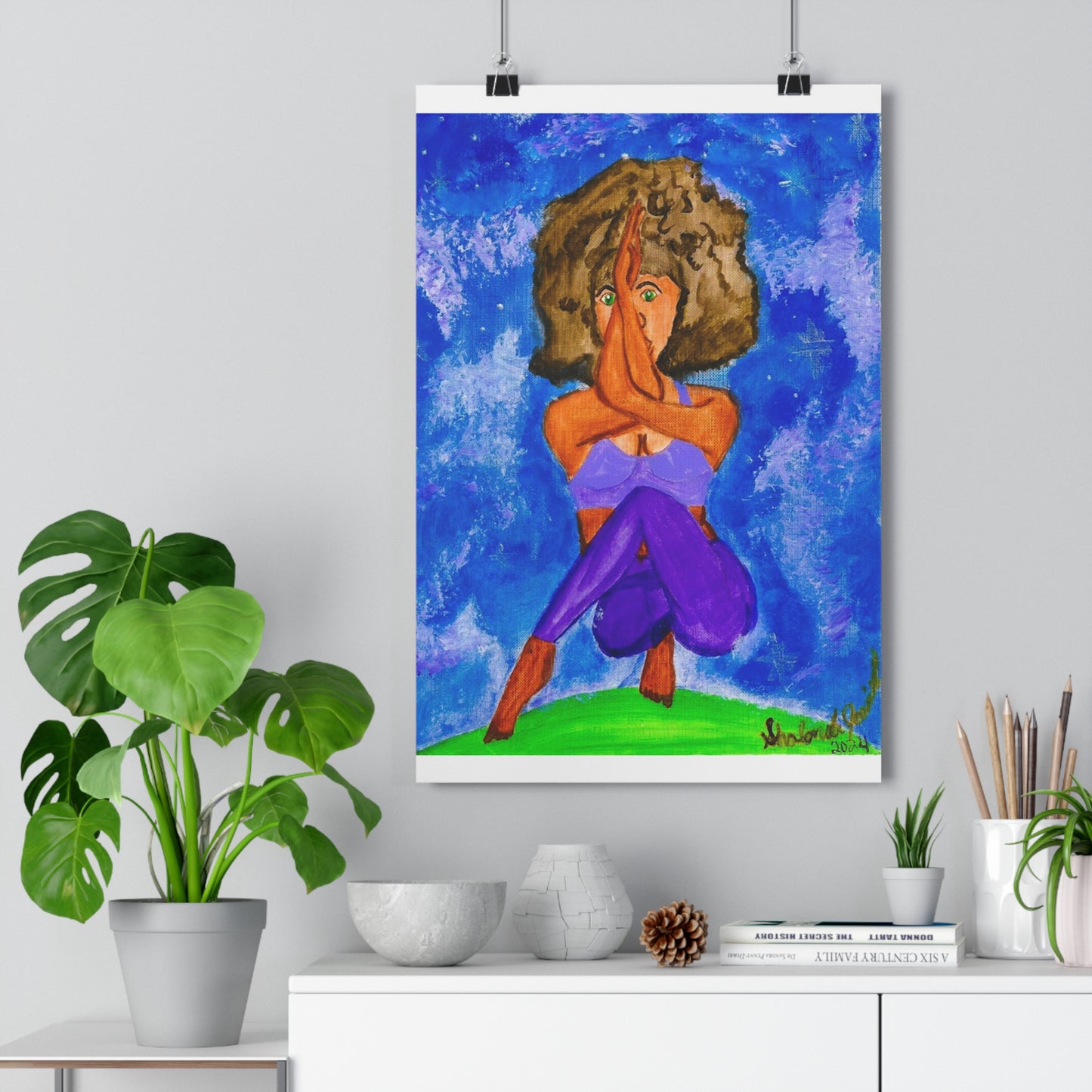 Meditative Giclée Art Print, Yoga Artwork, Inspirational Wall Decor, Mindfulness Gift, Self-Care Art, Bohemian Home Decor