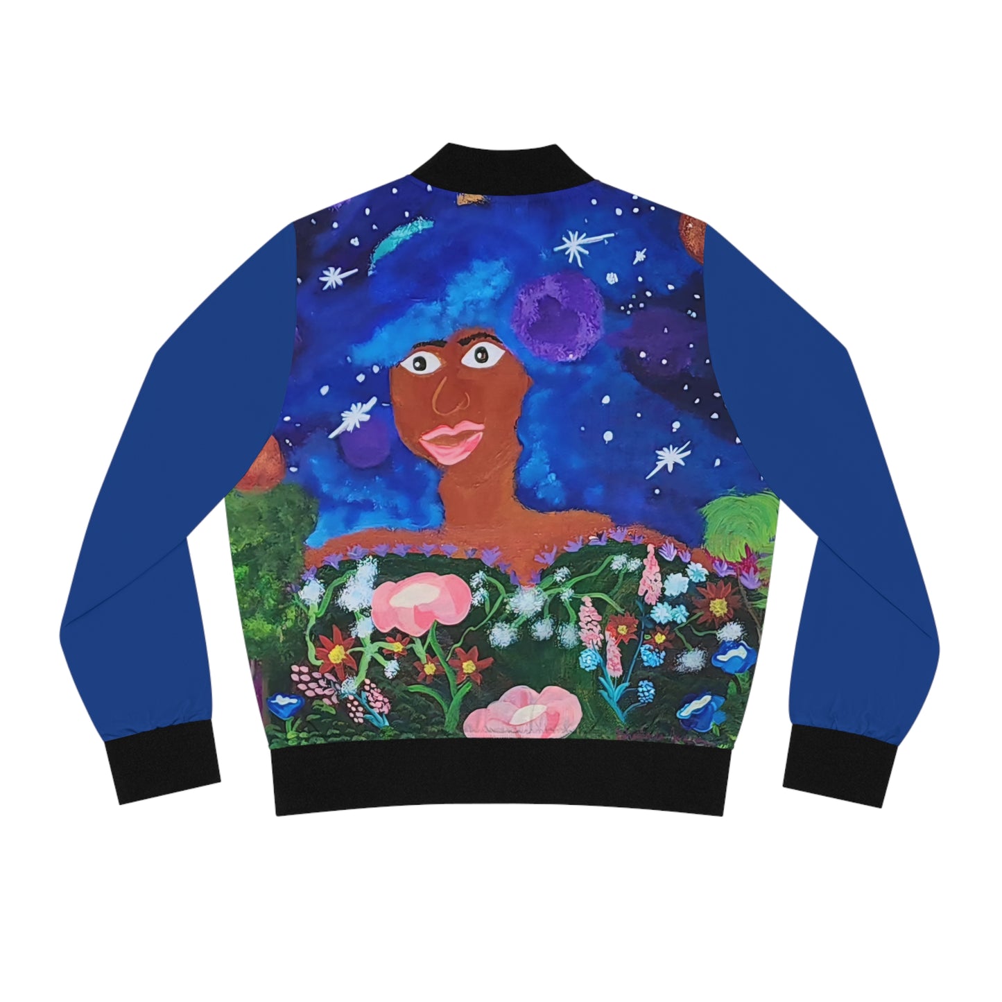 Vibrant Women's Bomber Jacket, Colorful Casual Outerwear, Unique Artist Design Coat, Trendy Fashion Statement, Gift for Her