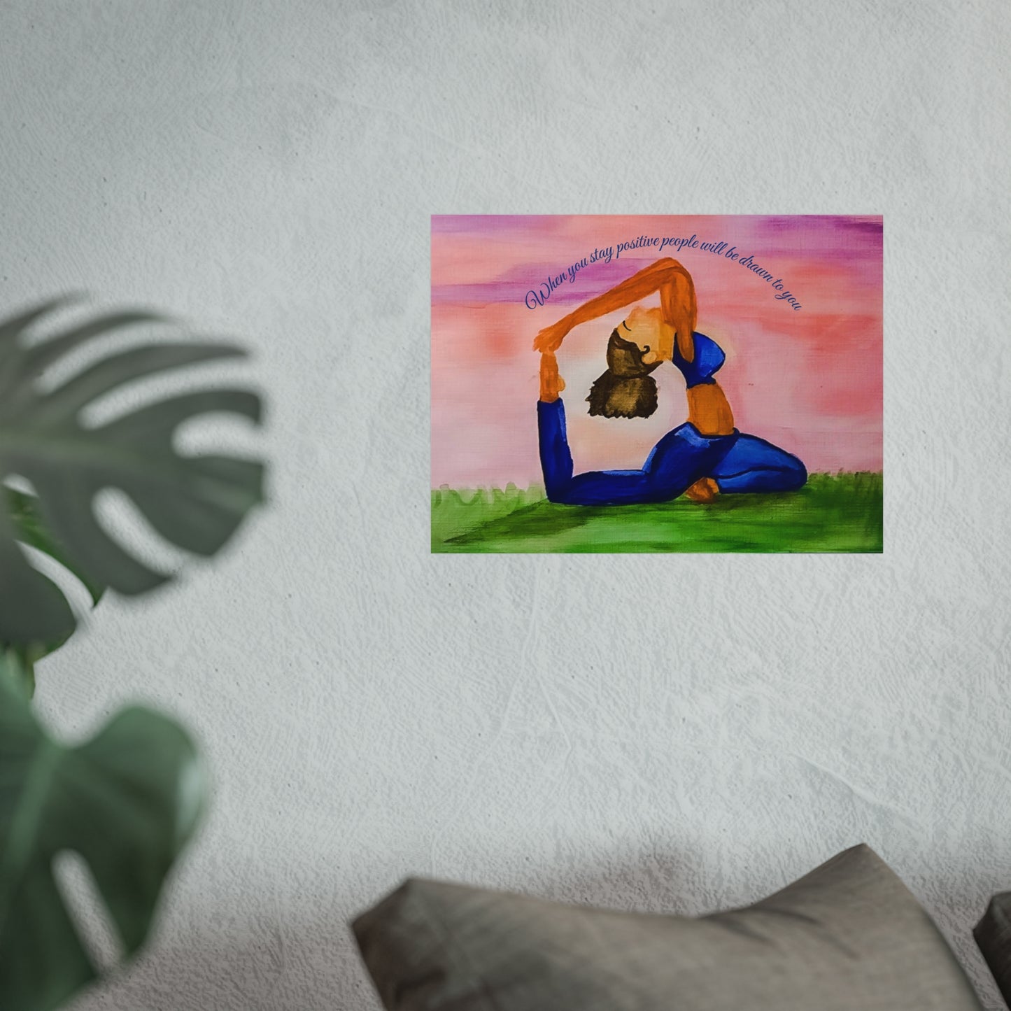 Mindful Yoga Art Print, Inspirational Wall Decor, Self-Care Gift, Positive Vibes Poster, Tranquil Living Room Decoration