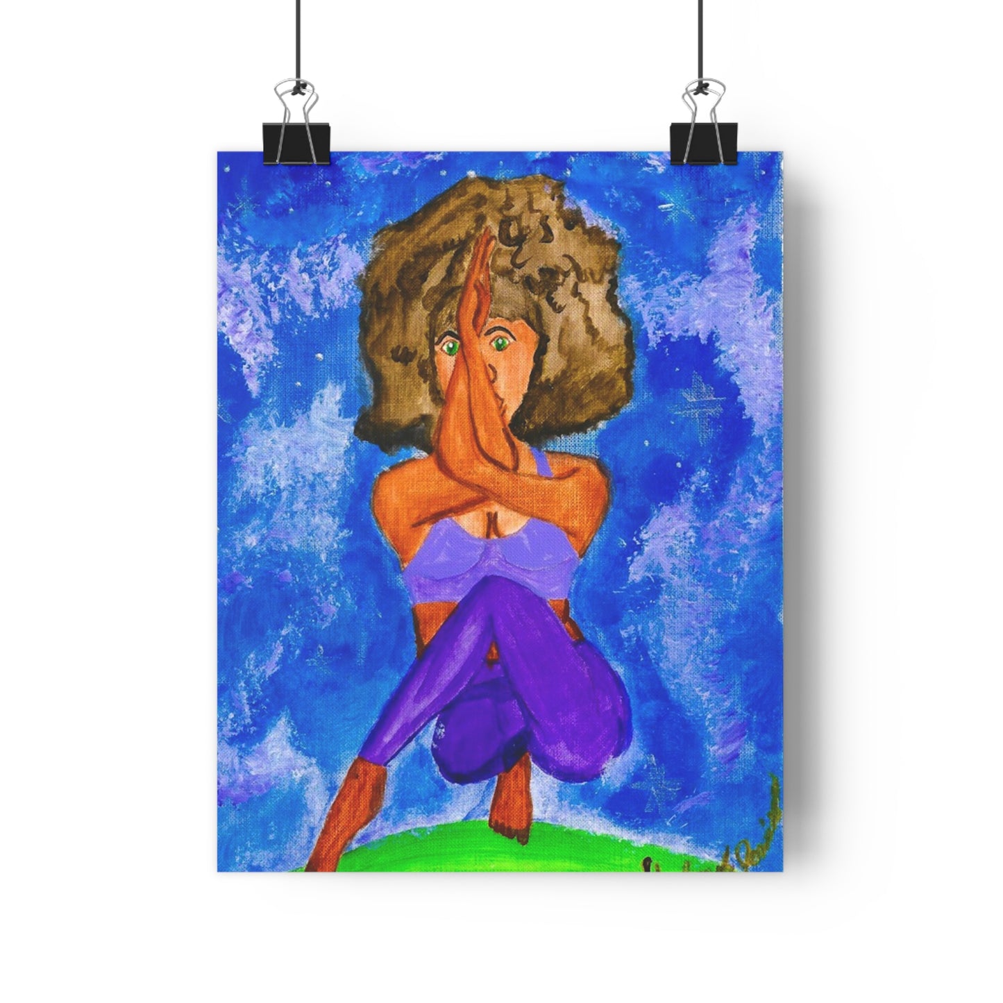 Meditative Giclée Art Print, Yoga Artwork, Inspirational Wall Decor, Mindfulness Gift, Self-Care Art, Bohemian Home Decor