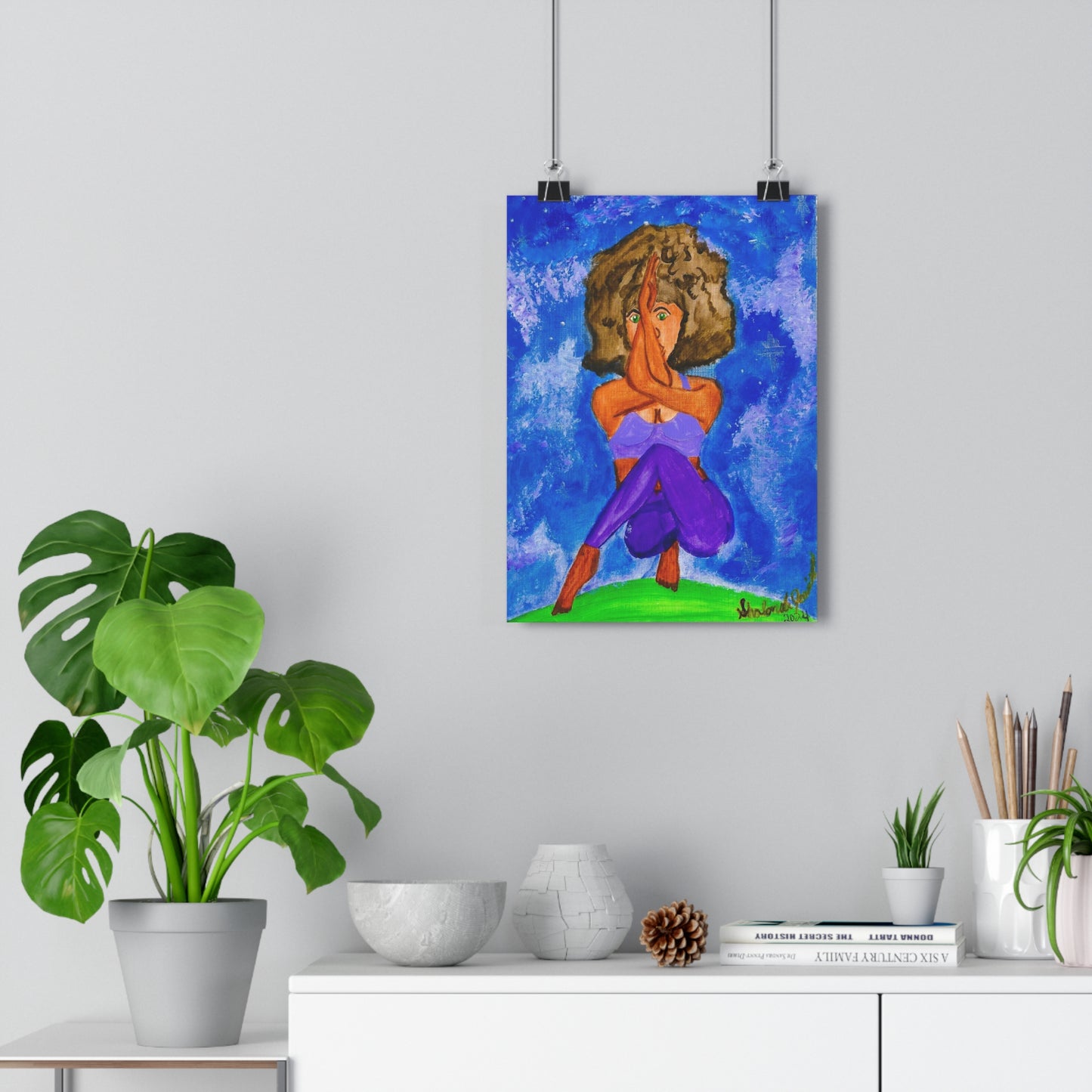 Meditative Giclée Art Print, Yoga Artwork, Inspirational Wall Decor, Mindfulness Gift, Self-Care Art, Bohemian Home Decor