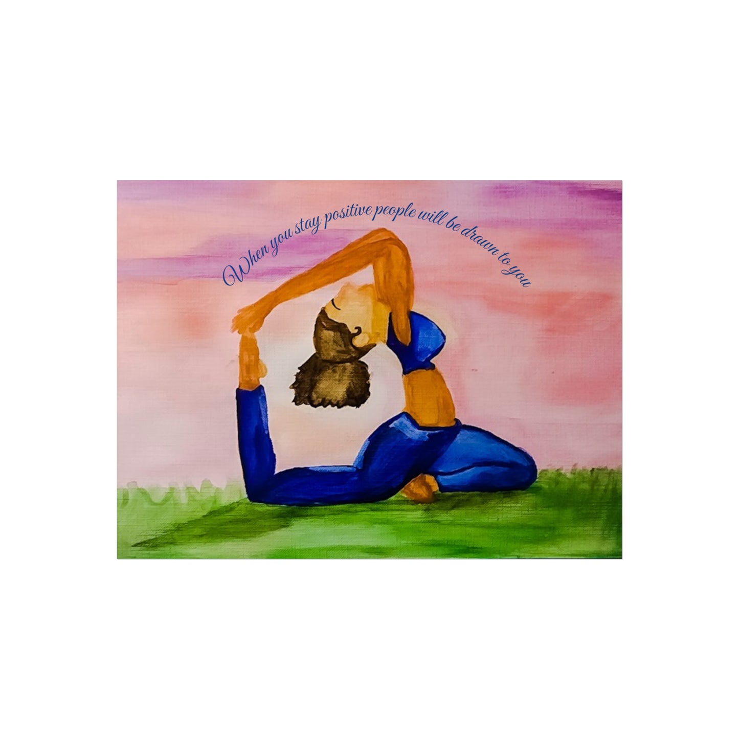 Mindful Yoga Art Print, Inspirational Wall Decor, Self-Care Gift, Positive Vibes Poster, Tranquil Living Room Decoration