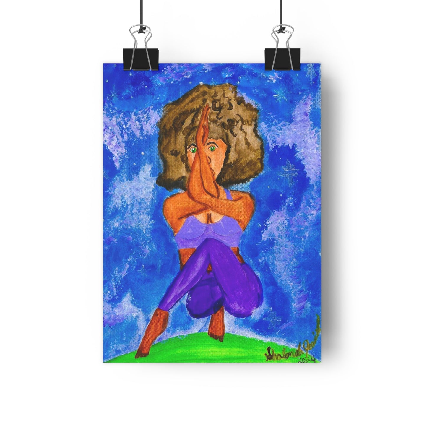 Meditative Giclée Art Print, Yoga Artwork, Inspirational Wall Decor, Mindfulness Gift, Self-Care Art, Bohemian Home Decor