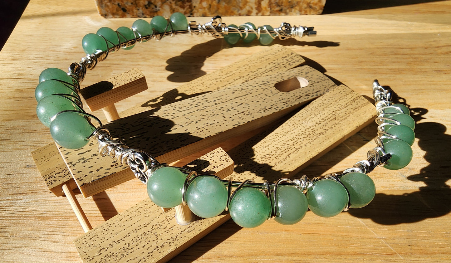 Green Aventurine Beaded Headband