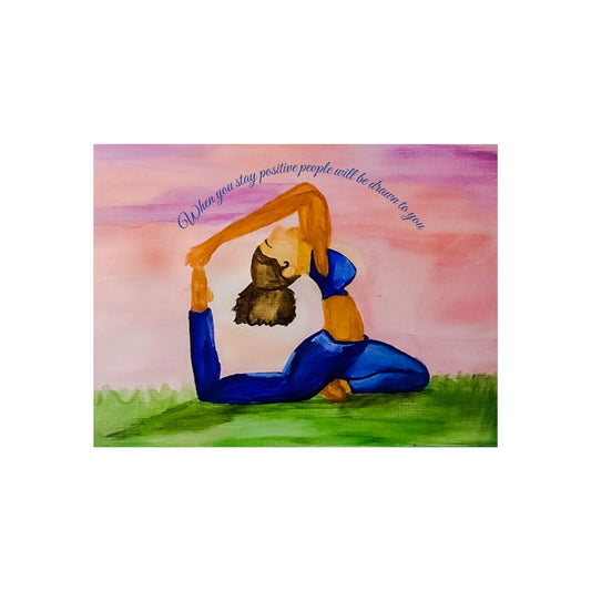 Mindful Yoga Art Print, Inspirational Wall Decor, Self-Care Gift, Positive Vibes Poster, Tranquil Living Room Decoration