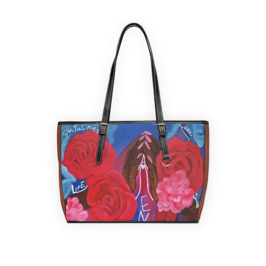 Rose Prayer Leather Shoulder Bag