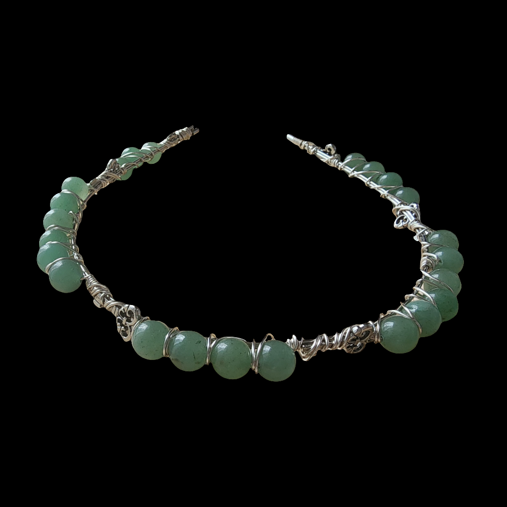 Green Aventurine Beaded Headband