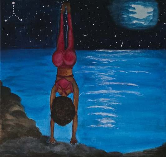 Cancer: The Emotional Warrior in Shoulder Stand Original Art
